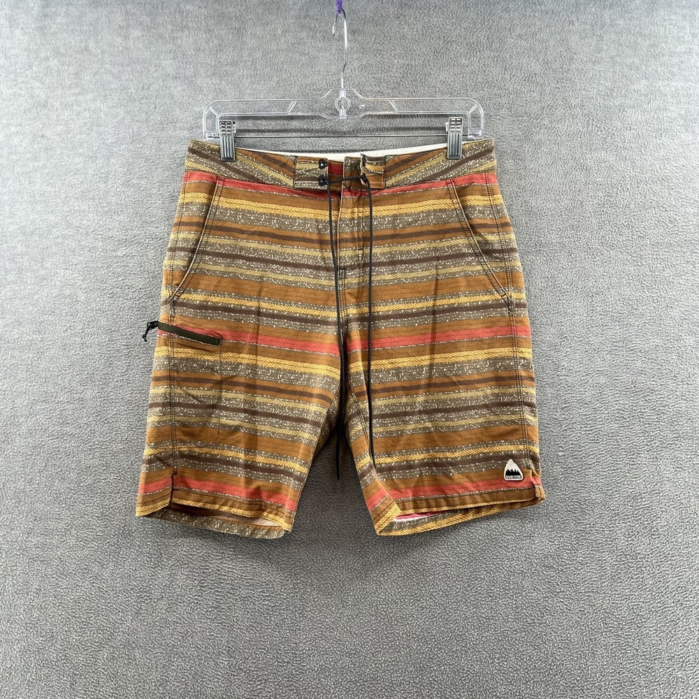Burton Men's Size 30 Striped Drawstring Zip Pocket Swim Trunk Shorts